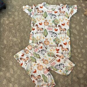 Kids Farm Animal Print Pajamas